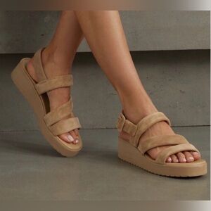 Vince | Women’s Skylar Sandal | Dune Beige Suede Slingback - 9.5